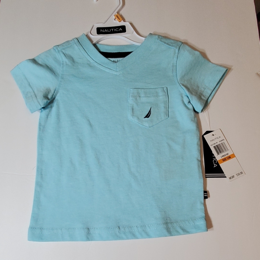 Nautica 12M baby boy blue shirt